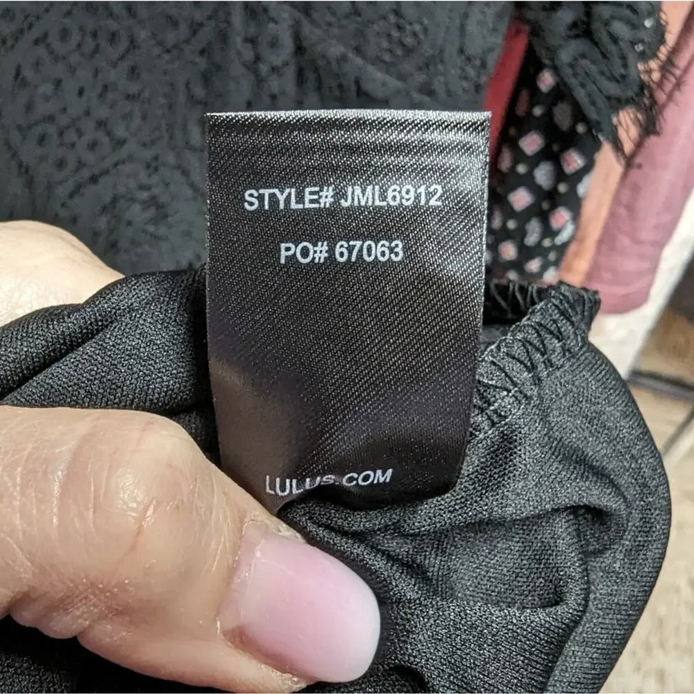 Lulus Remarkable Black Lace Peek A Boo Eyelash Fringe Trim Midi Dress Medium - Picture 9 of 10